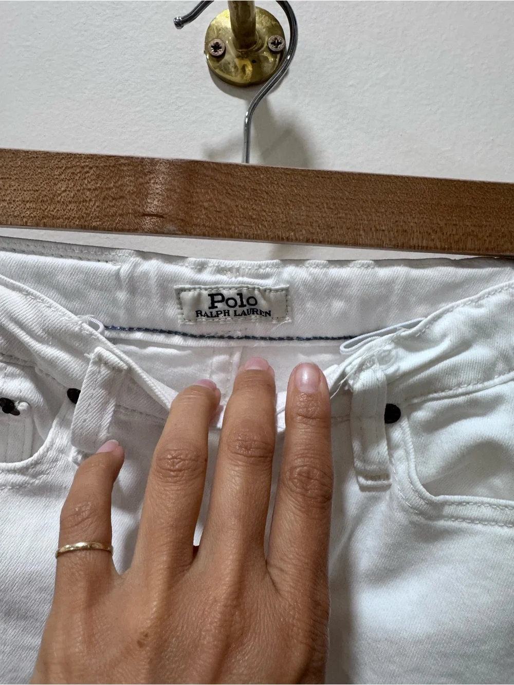 Ralph Lauren White Kids Denim Bermuda Shorts
